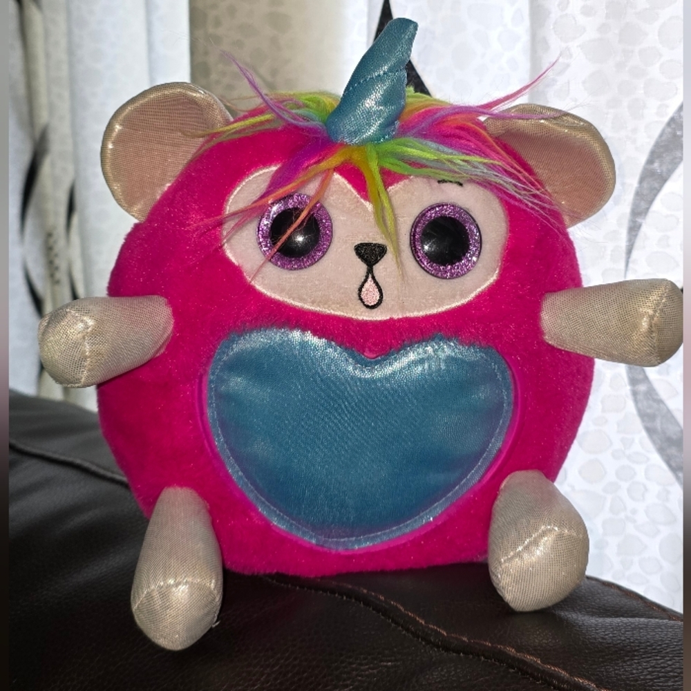 Plush Unicorn Pet Toy - Pink and Blue